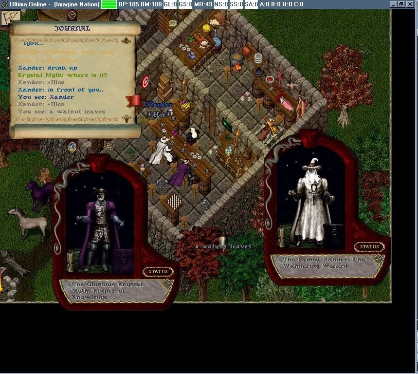 The Crow's Nest — Xander the Wandering Wizard and Krystal Myth, deep in their cups