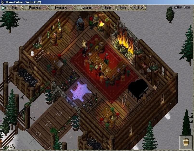 Santa's winter lodge, polar bear rug and all